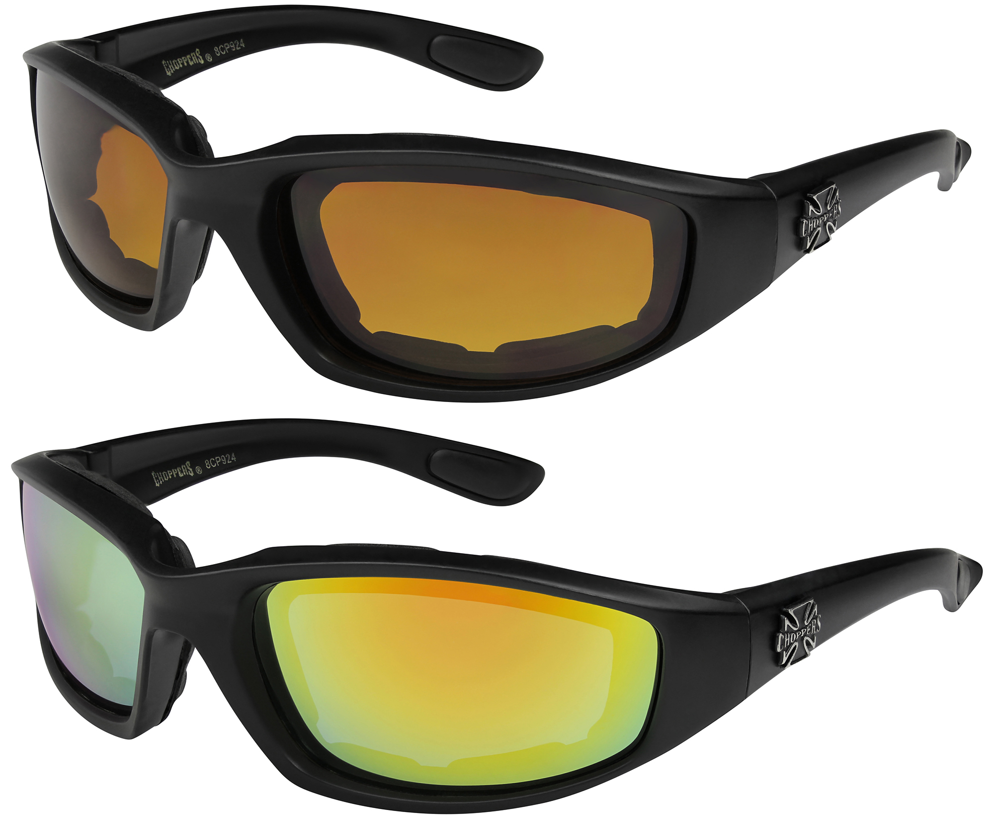 2er Pack Locs 2003 Choppers Harley Brille Sonnenbrille Herren Damen schwarz weiß 