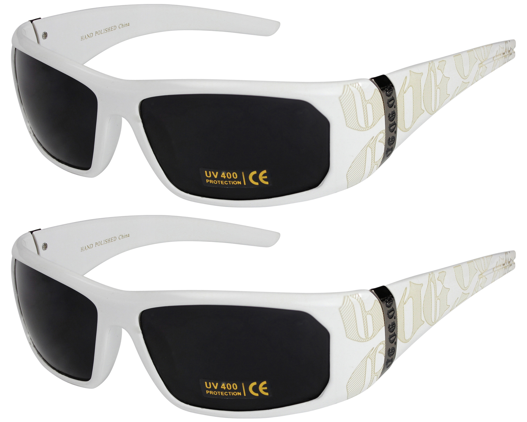 2er Pack Locs 6608 Choppers Radbrille Sonnenbrille Männer Frauen schwarz weiß 