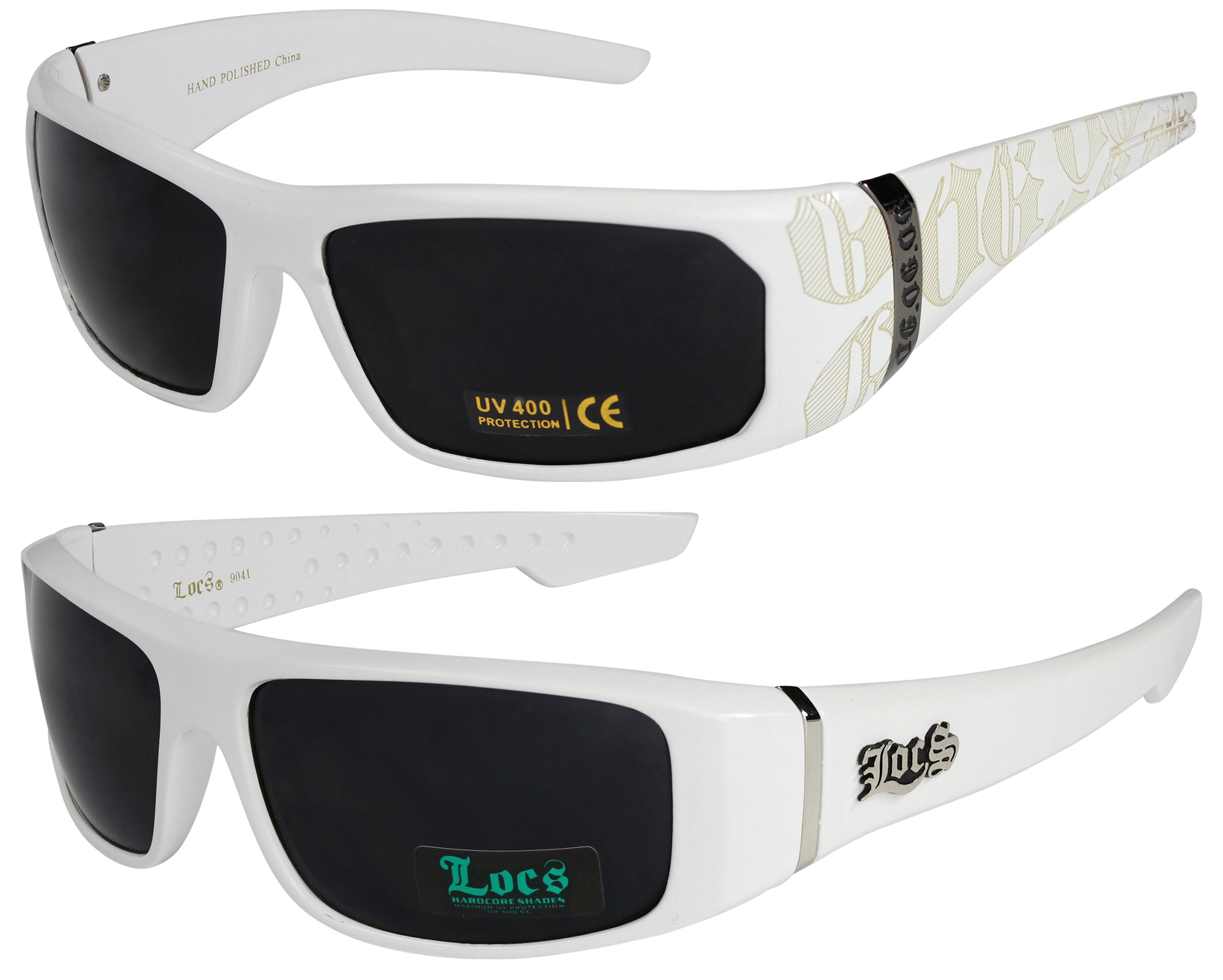 2er Pack Locs 9052 Choppers Sportbrille Sonnenbrille Herren Damen schwarz weiß 