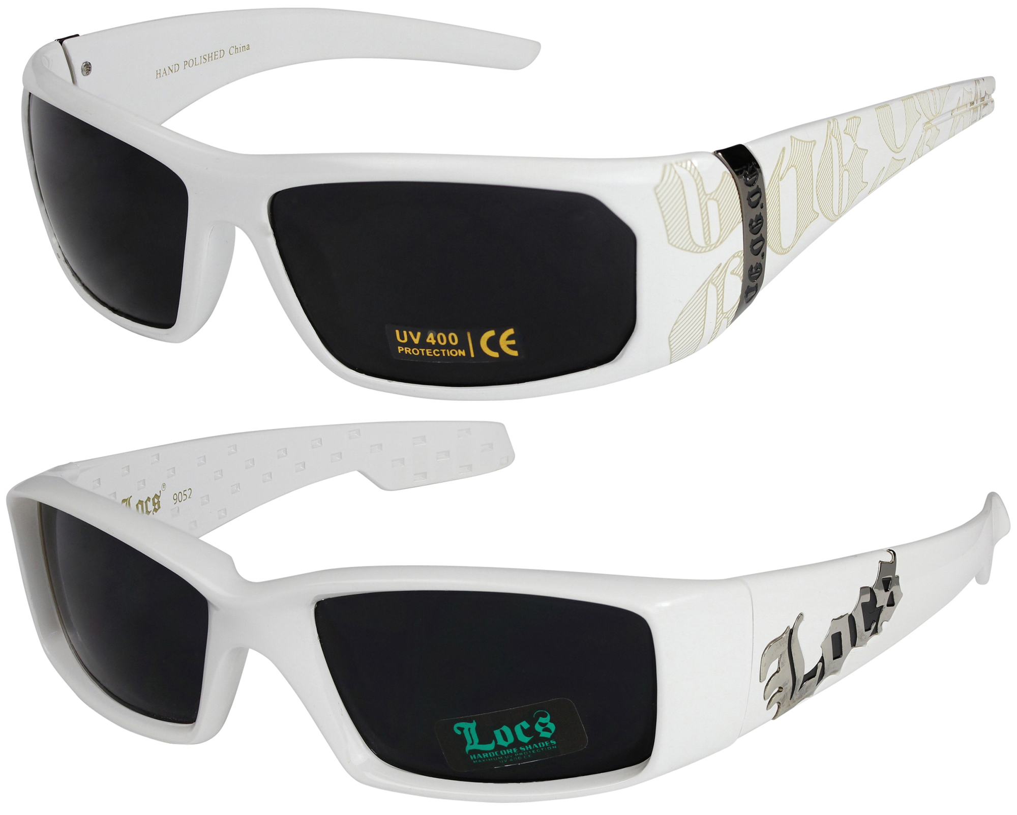 2er Pack Locs 9052 Choppers Sport Brille Sonnenbrille Herren Damen schwarz weiß 