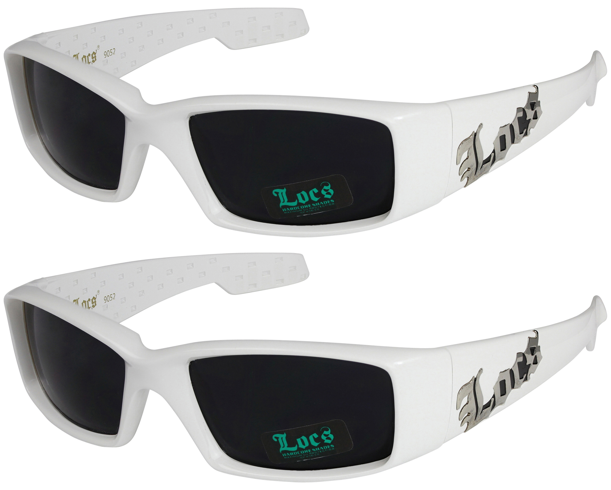 2er Pack Locs 9052 Choppers Sportbrille Sonnenbrille Herren Damen schwarz weiß 