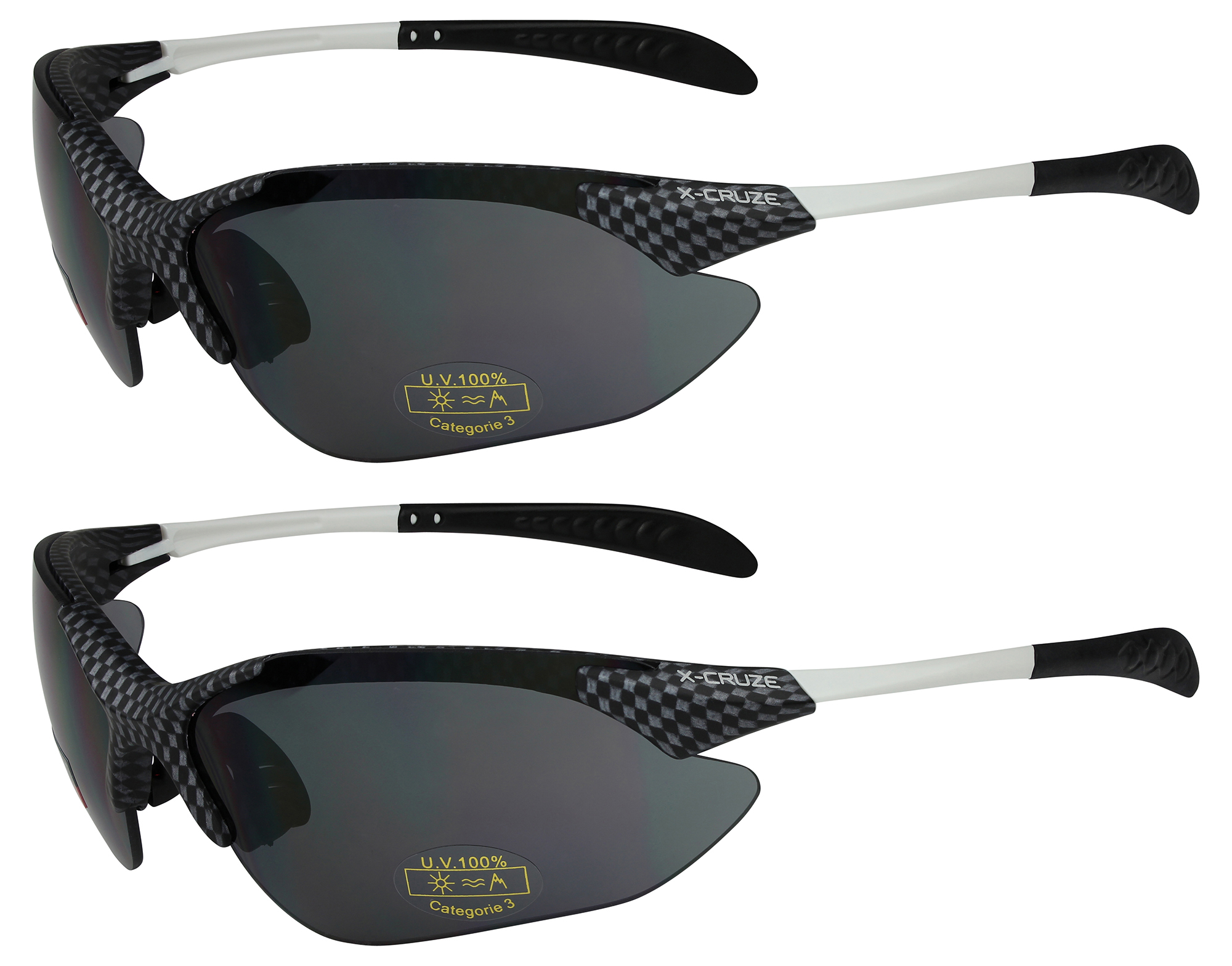 Pacco 2er X-CRUZE ® Occhiali bici Occhiali sportivi Occhiali da sole occhiali uomini nero 