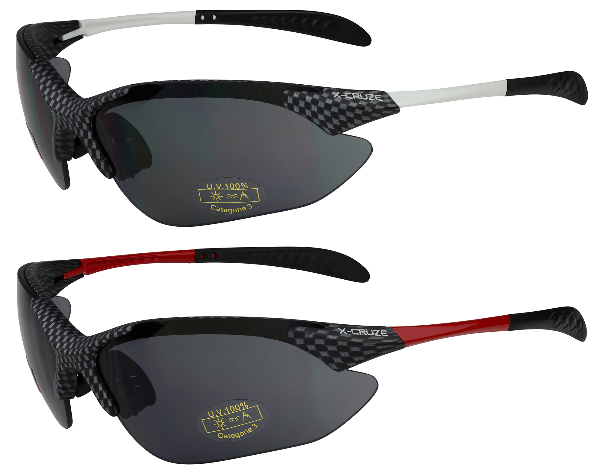 2er Pack X-CRUZE® Fahrradbrille Radbrille Sonnenbrille Brille Herren Damen weiß 