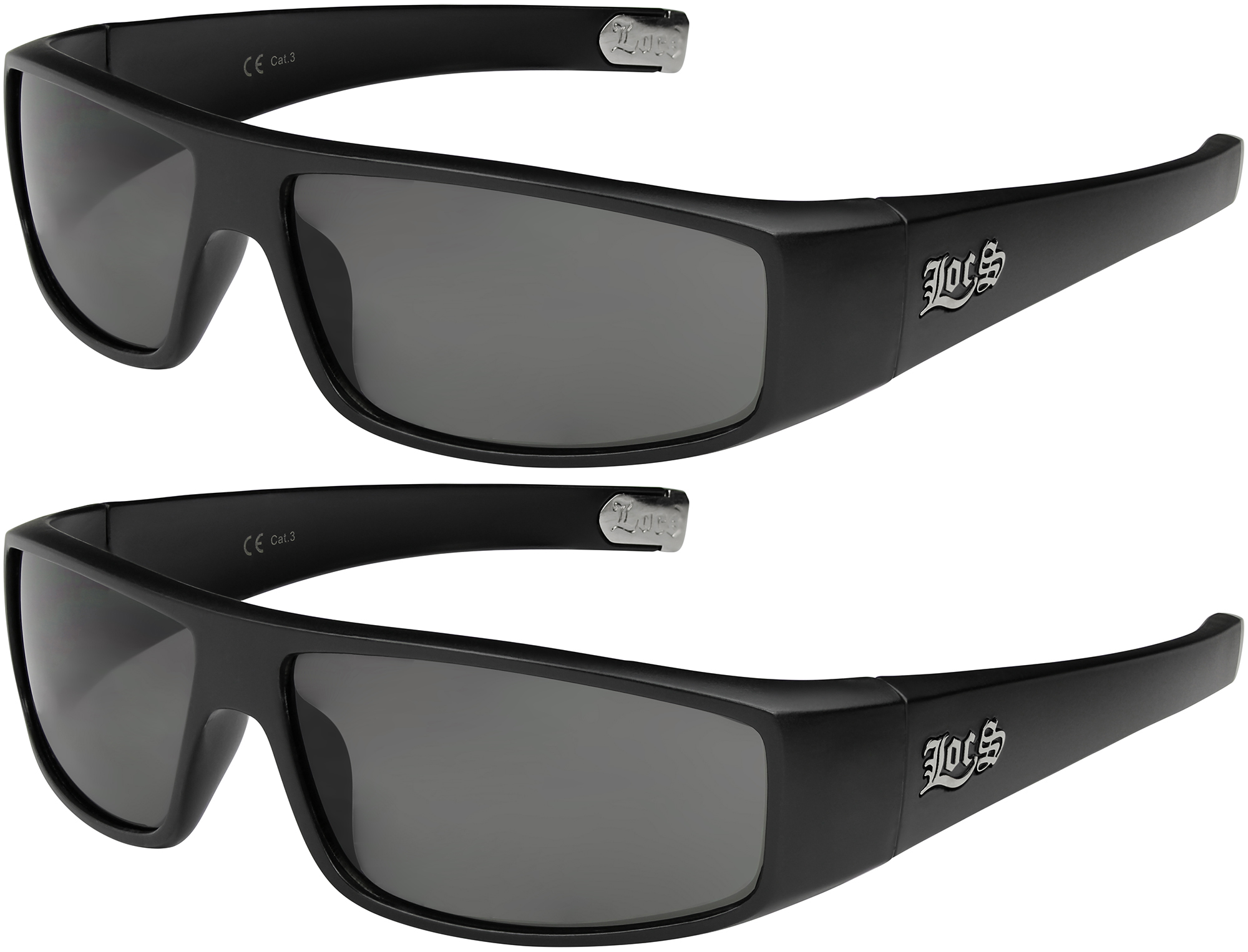 2er Pack Locs 9078 Choppers Fahrradbrille Sonnenbrille Herren Damen schwarz weiß 