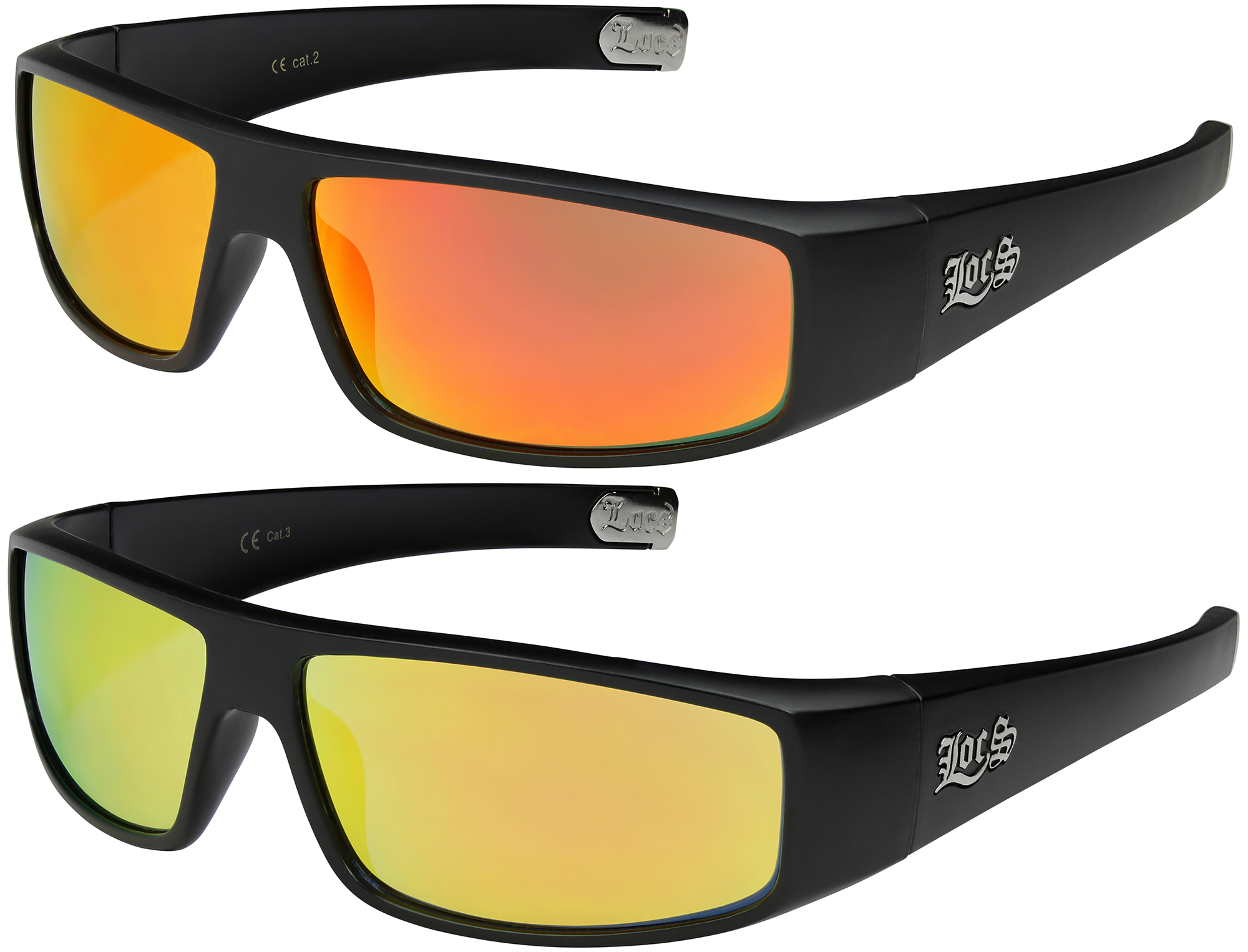 2er Pack Locs 9035 Choppers Radbrille Sonnenbrille Herren Damen schwarz weiß 