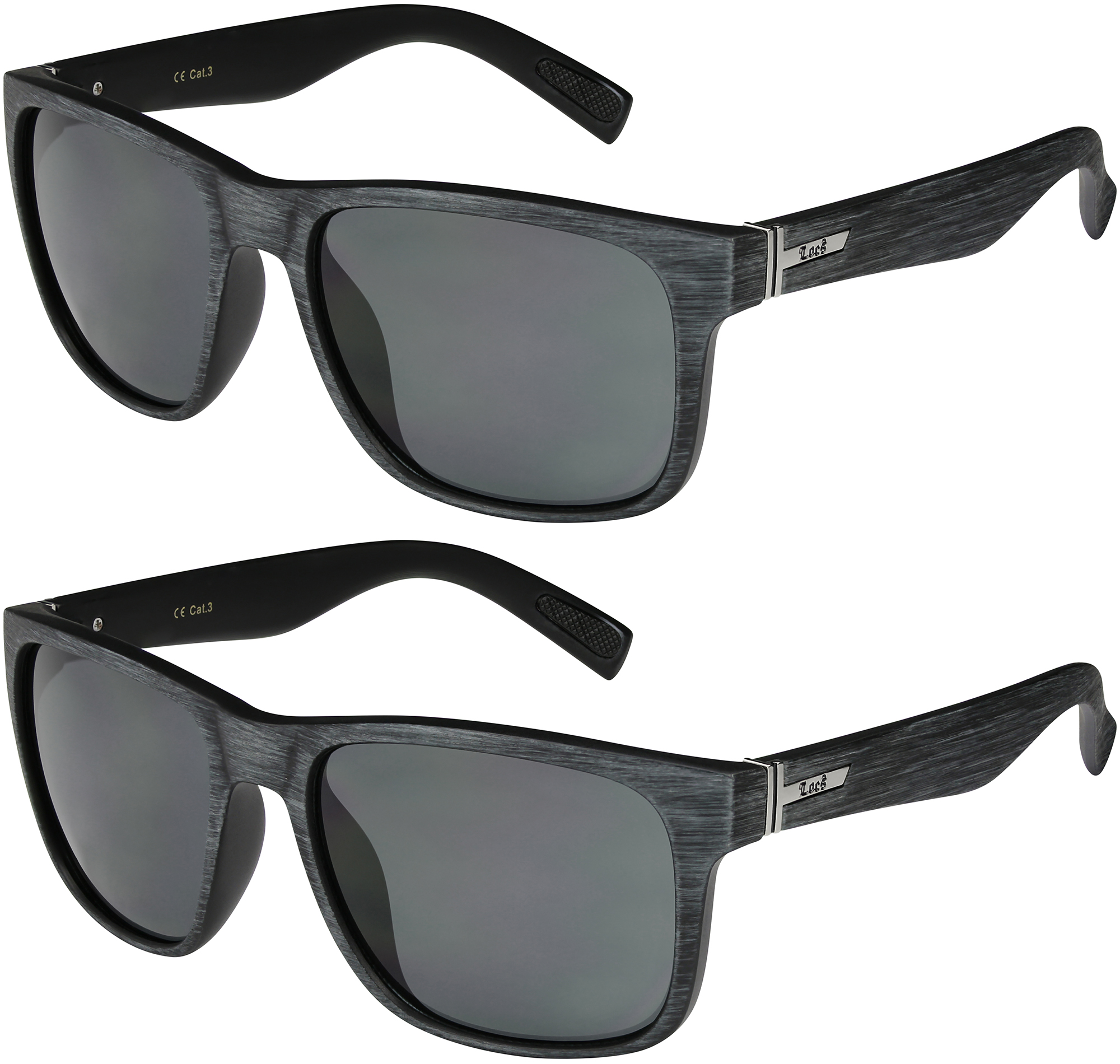 2er Pack Locs 91070 Choppers Sport Brille Sonnenbrille Männer Damen schwarz matt